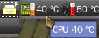 Yo lo tengo en un Cajon, alli se muestra la Temperatura de la Cpu y al costado de la GPU.
